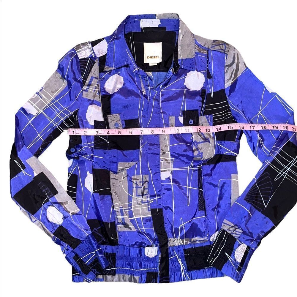 Diesel Retro Geometric Pattern Button Up Top - Picture 9 of 12